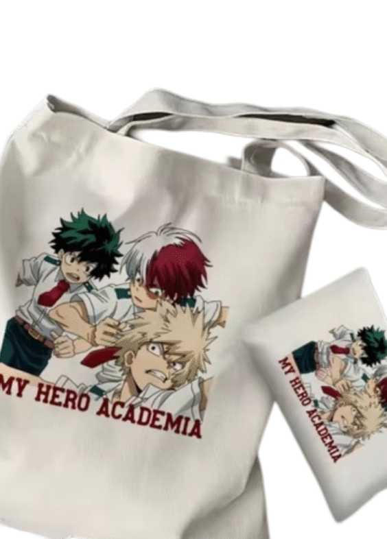 2Pcs My Hero Academia Anime Character Tote Bag Set