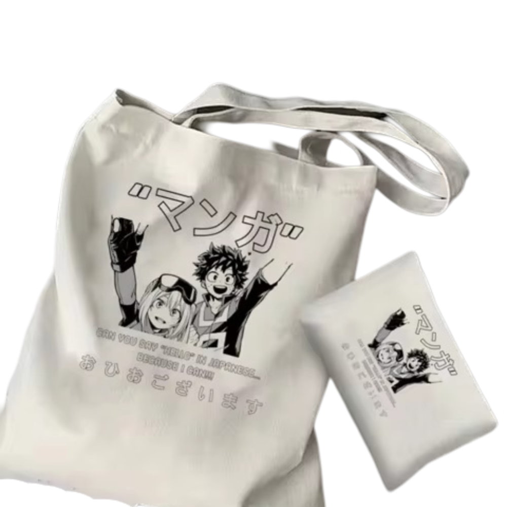 2Pcs Anime Ochaco Uraraka And Izuku Midoriya Tote Bag Set 2Pcs Anime Ochaco Uraraka And Izuku Midoriya Tote Bag Set