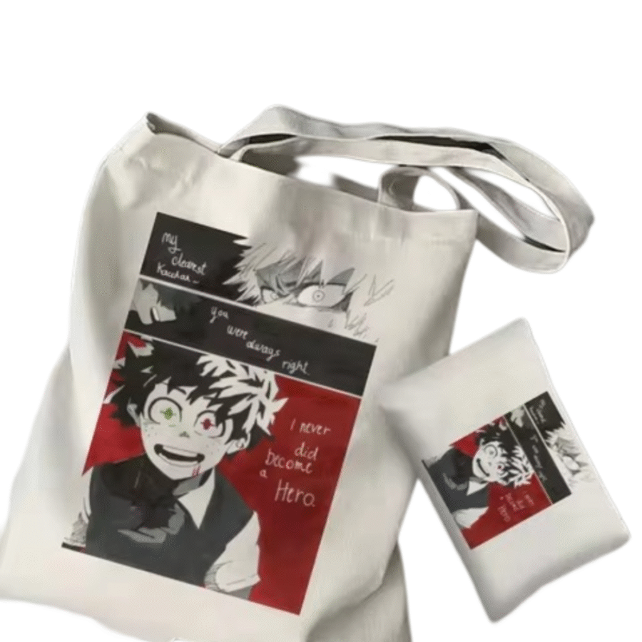 2Pcs My Hero Academia Anime Izuku Midoriya Tote Bag Set 2Pcs My Hero Academia Anime Izuku Midoriya Tote Bag Set