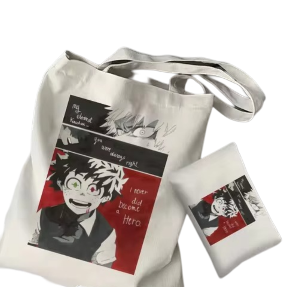 2Pcs My Hero Academia Anime Izuku Midoriya Tote Bag Set 2Pcs My Hero Academia Anime Izuku Midoriya Tote Bag Set