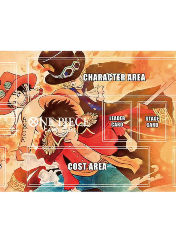 Anime One Piece Luffy And Sabo With Portgas D. Ace Trading Card Game Mat
