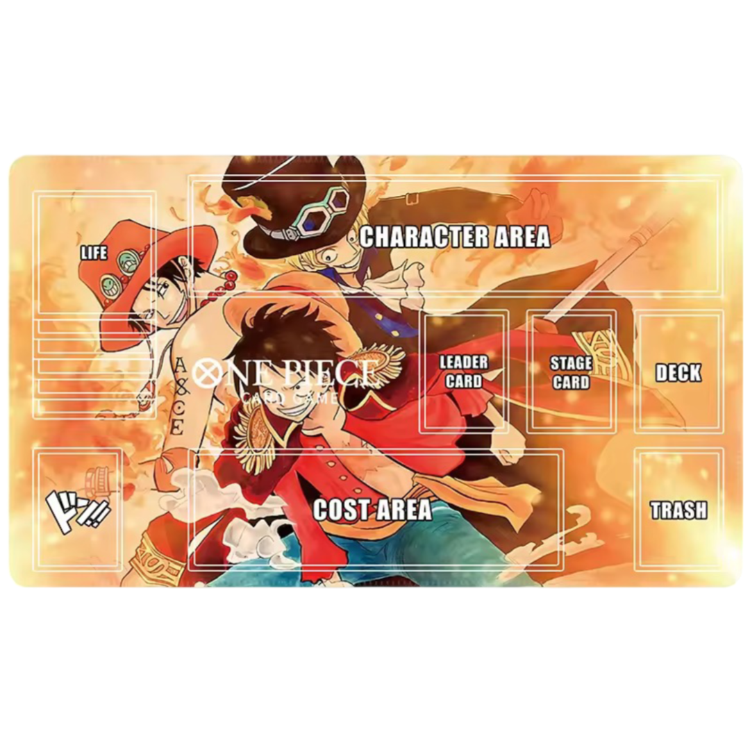 Anime One Piece Luffy And Sabo With Portgas D. Ace Trading Card Game Mat Anime One Piece Luffy And Sabo With Portgas D. Ace Trading Card Game Mat