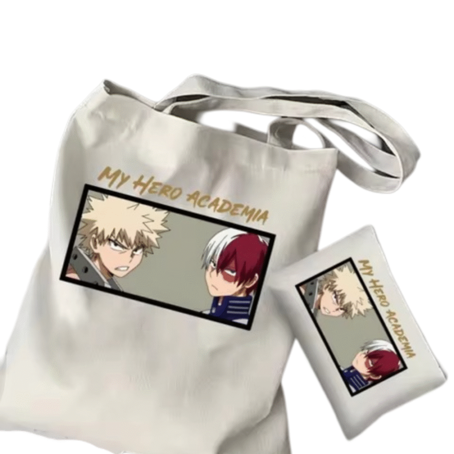 2Pcs Anime My Hero Academia Shoto Todoroki With Katsuki Bakugo Tote Bag Set 2Pcs Anime My Hero Academia Shoto Todoroki With Katsuki Bakugo Tote Bag Set