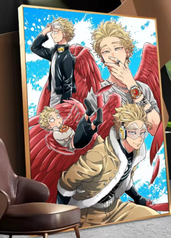 My Hero Academia Anime Hawks Painting Wall Decor