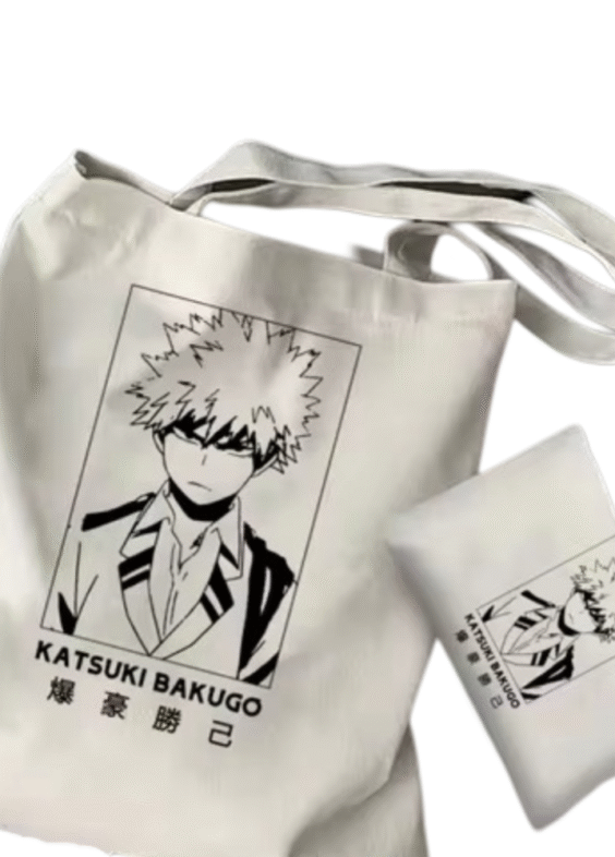 2Pcs Anime Katsuki Bakugo Tote Bag Set