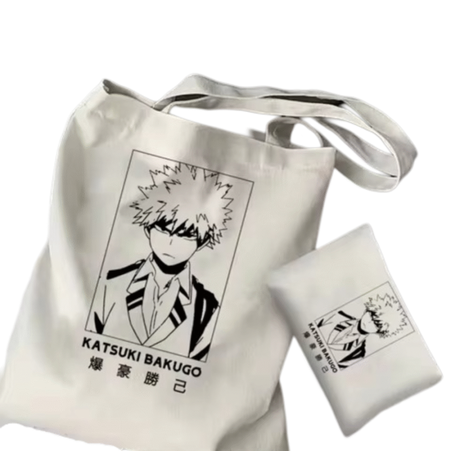 2Pcs Anime Katsuki Bakugo Tote Bag Set 2Pcs Anime Katsuki Bakugo Tote Bag Set