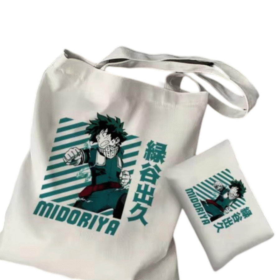 2Pcs Anime My Hero Academia Izuku Midoriya Tote Bag Set 2Pcs Anime My Hero Academia Izuku Midoriya Tote Bag Set