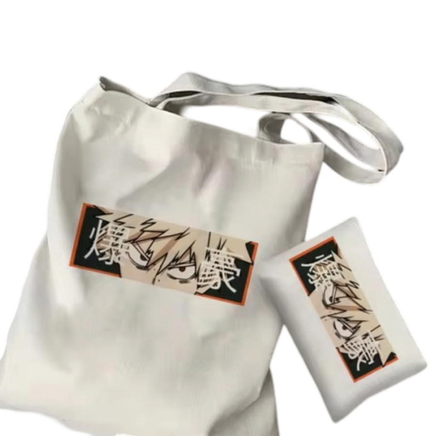 2Pcs Anime My Hero Academia Katsuki Bakugo Tote Bag Set 2Pcs Anime My Hero Academia Katsuki Bakugo Tote Bag Set