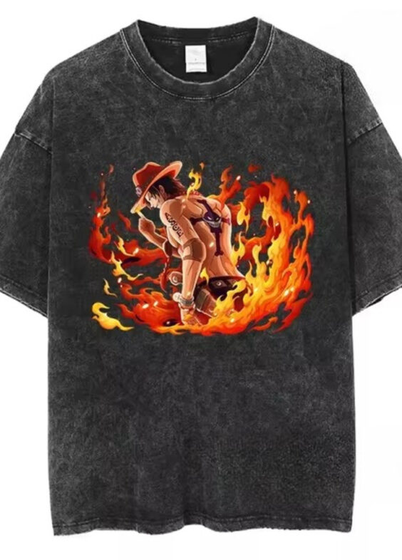 One Piece Anime Portgas D. Ace Casual T-Shirt