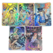 5Pcs/set One Piece Character Colorful Flash Coarse Flicker Game Playing Card
