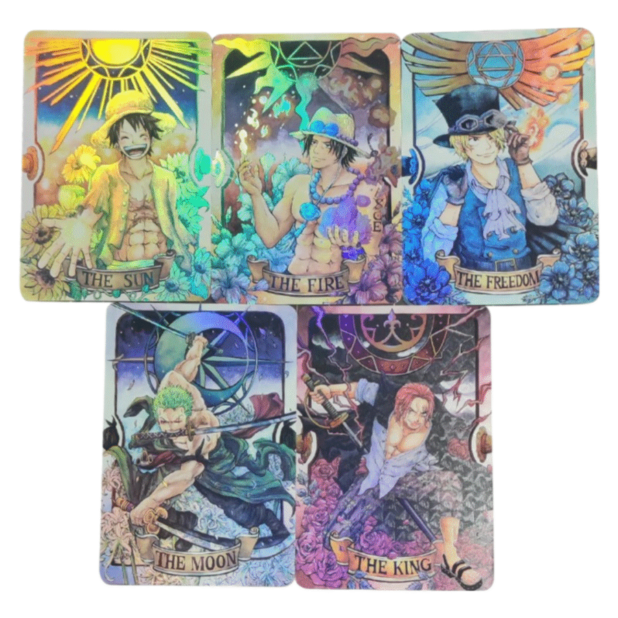5Pcs/set One Piece Character Colorful Flash Coarse Flicker Game Playing Card 5Pcs/set One Piece Character Colorful Flash Coarse Flicker Game Playing Card