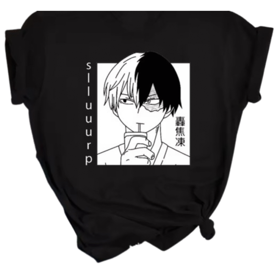 Anime My Hero Academia Shoto Todoroki Polyester T-Shirt Anime My Hero Academia Shoto Todoroki Polyester T-Shirt