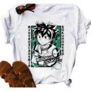 Anime My Hero Academia Izuku Midoriya White T-Shirt