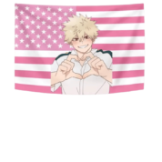 Anime My Hero Academia Katsuki Bakugo Flag Art Poster