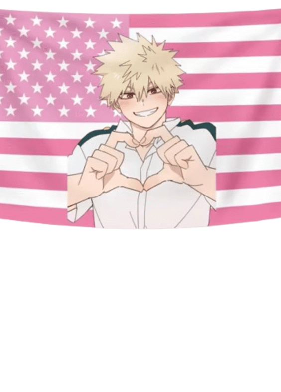 Anime My Hero Academia Katsuki Bakugo Flag Art Poster