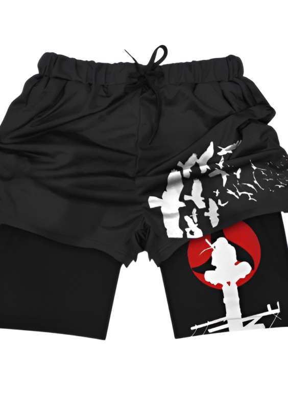 Anime Naruto Itachi Uchiha Printed Gym Shorts