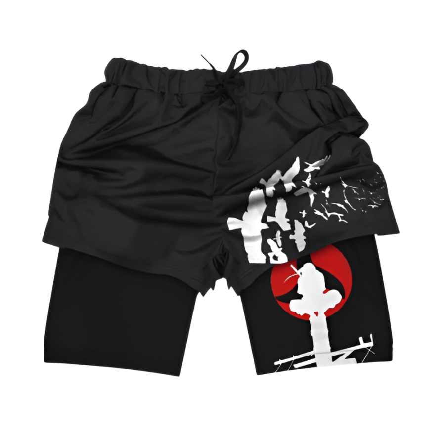 Anime Naruto Itachi Uchiha Printed Gym Shorts