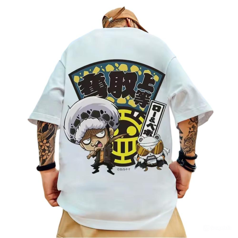Anime One Piece Trafalgar D. Water Law Loose Outfit T-Shirt Anime One Piece Trafalgar D. Water Law Loose Outfit T-Shirt