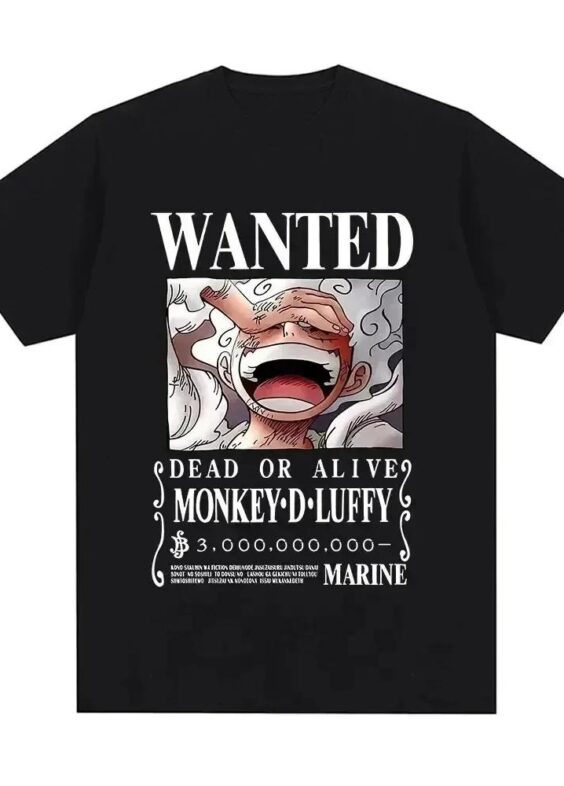 Anime One Piece Wanted Gear 5 Luffy T-Shirt