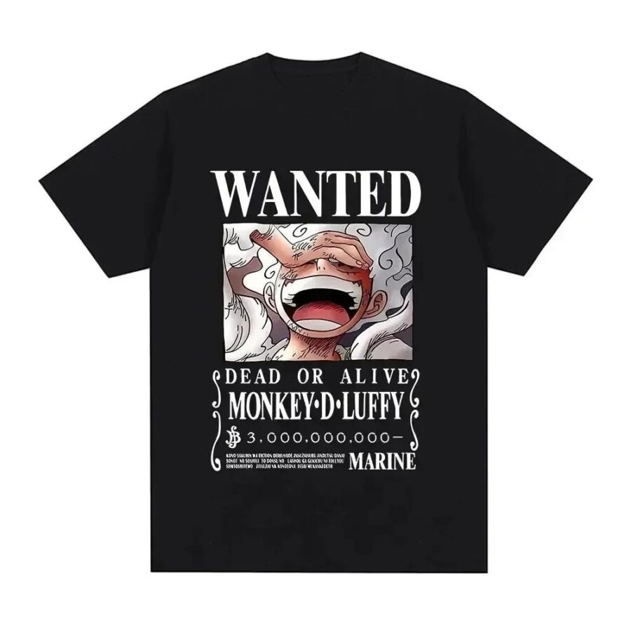 Anime One Piece Wanted Gear 5 Luffy T-Shirt Anime One Piece Wanted Gear 5 Luffy T-Shirt