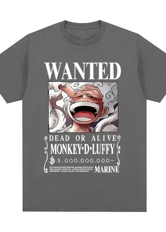 Anime One Piece Wanted Gear 5 Monkey D. Luffy T-Shirt