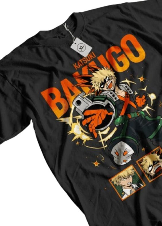 Anime My Hero Academia Katsuki Bakugo Printed T-Shirt