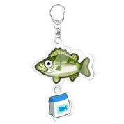 Anime Animal Crossing: New Horizons Sea Bass Fish Acrylic Keychain