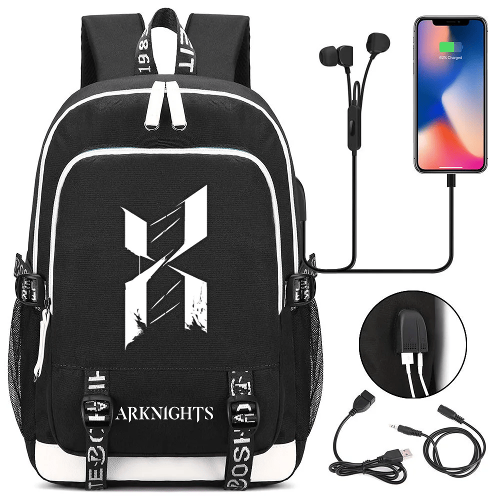 Anime Arknights Reunion USB Charging Backpack Anime Arknights Reunion USB Charging Backpack