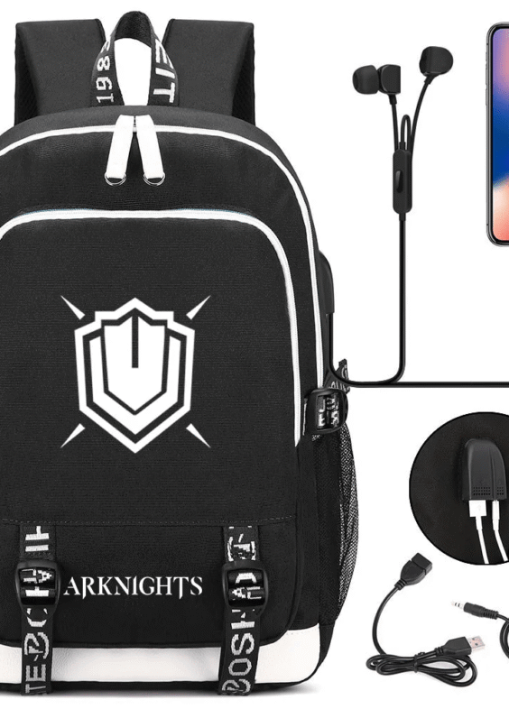 Anime Arknights Defenders USB Charging Backpack