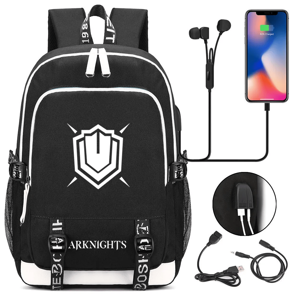 Anime Arknights Defenders USB Charging Backpack Anime Arknights Defenders USB Charging Backpack