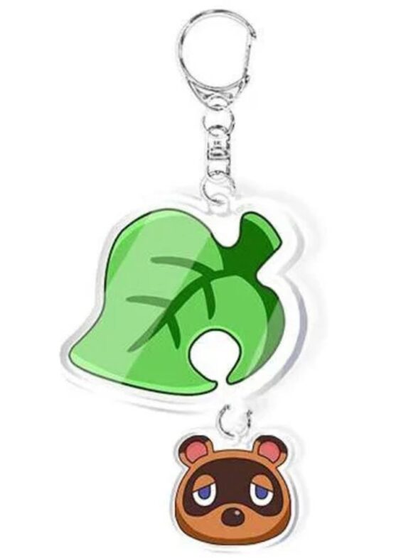 Anime Animal Crossing: New Horizons Tom Nook And Leaf Acrylic Keychain