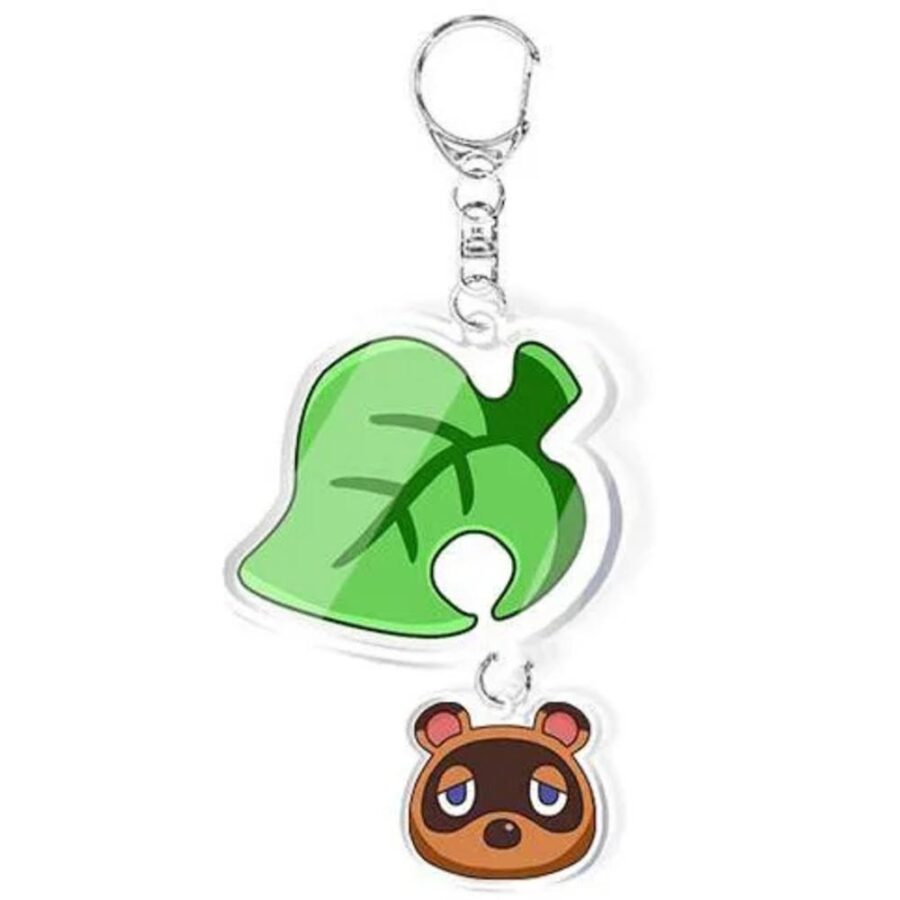 Anime Animal Crossing: New Horizons Tom Nook And Leaf Acrylic Keychain Anime Animal Crossing: New Horizons Tom Nook And Leaf Acrylic Keychain