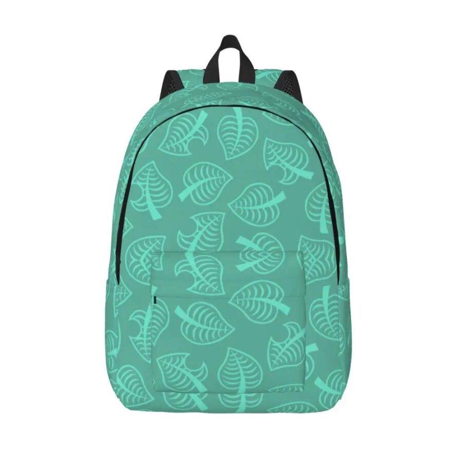 Anime Animal Crossing Green Leaf Pattern Backpack