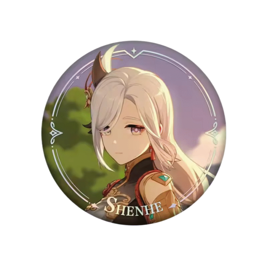 Anime Genshin Impact Shenhe Original Authentic Badge Anime Genshin Impact Shenhe Original Authentic Badge