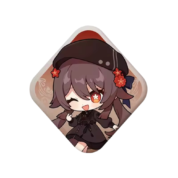 Genshin Impact Anime Hu Tao Print Badge
