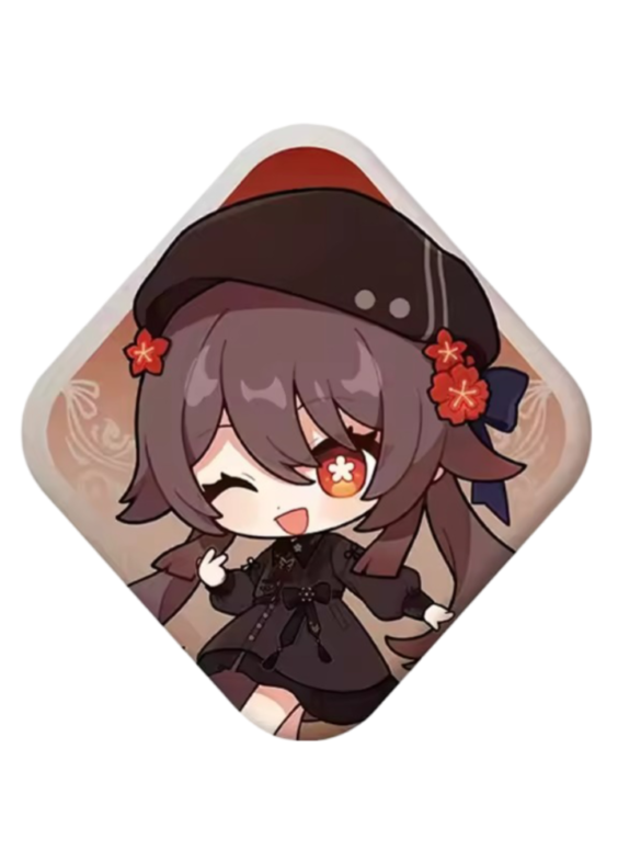 Genshin Impact Anime Hu Tao Print Badge