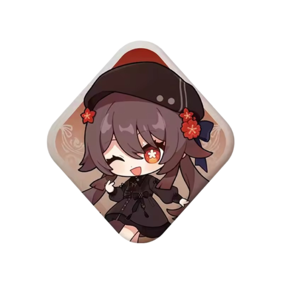 Genshin Impact Anime Hu Tao Print Badge