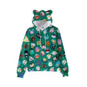 Animal Crossing Anime Characters Printed Cat Ears Hoodie