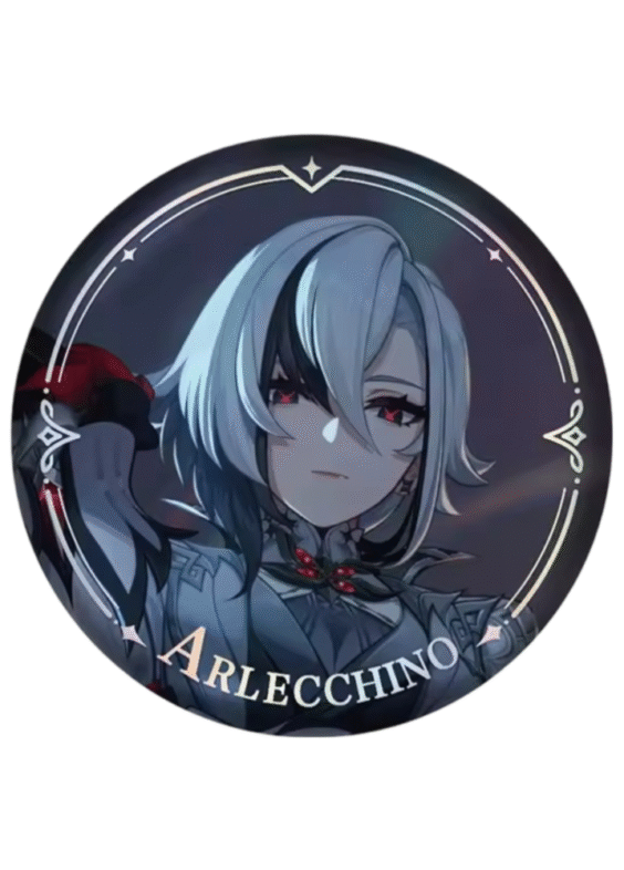 Anime Genshin Impact Arlecchino Original Authentic Badge