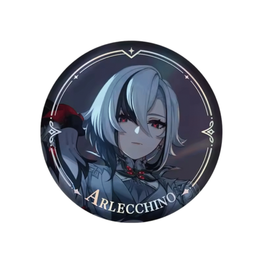 Anime Genshin Impact Arlecchino Original Authentic Badge Anime Genshin Impact Arlecchino Original Authentic Badge