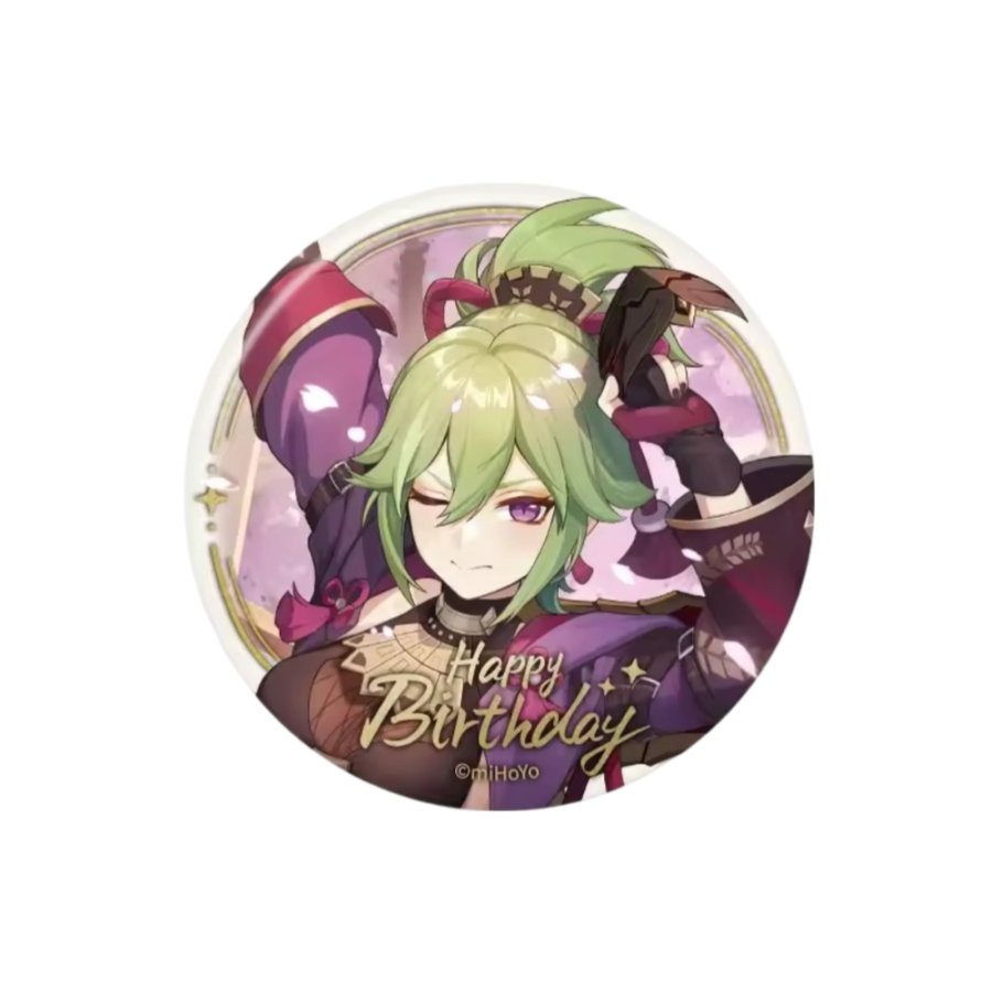 Anime Genshin Impact Kuki Shinobu Happy Birthday Badge