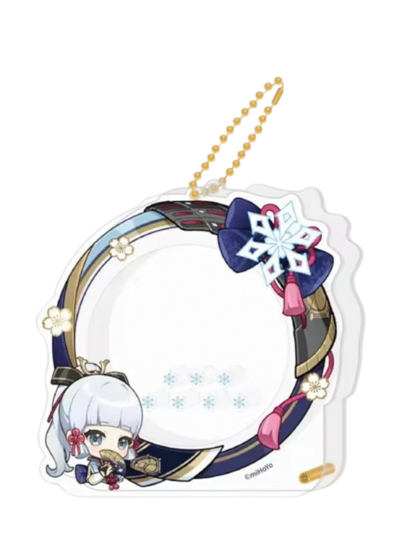Anime Genshin Impact Kamisato Ayaka Acrylic Storage Keychain