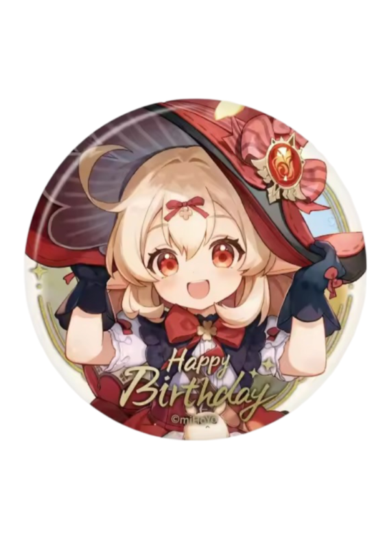 Anime Genshin Impact Klee Happy Birthday Badge