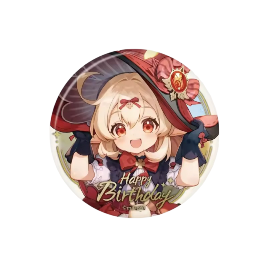 Anime Genshin Impact Klee Happy Birthday Badge