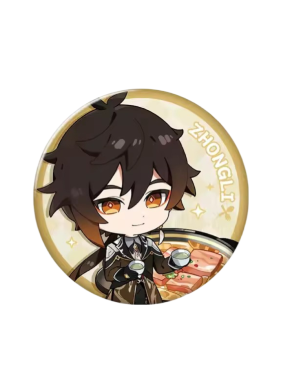 Anime Genshin Impact Zhongli Badge Pin