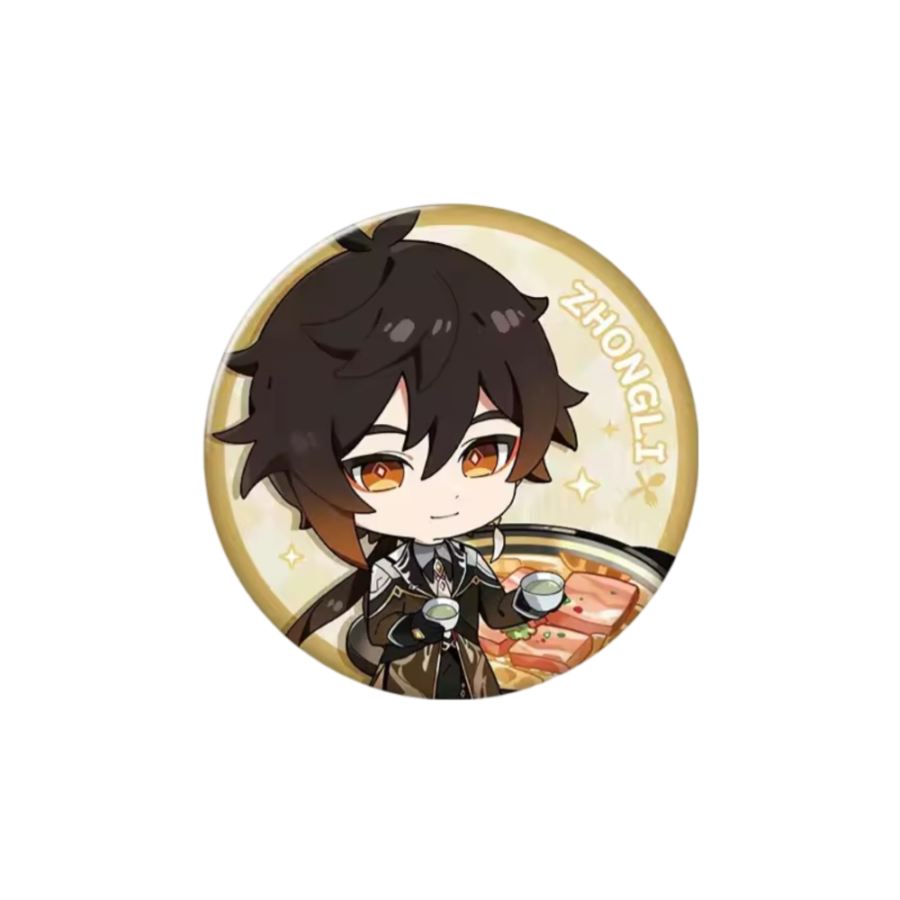Anime Genshin Impact Zhongli Badge Pin