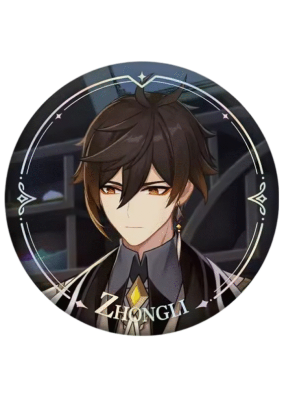 Anime Genshin Impact Zhongli Original Authentic Badge
