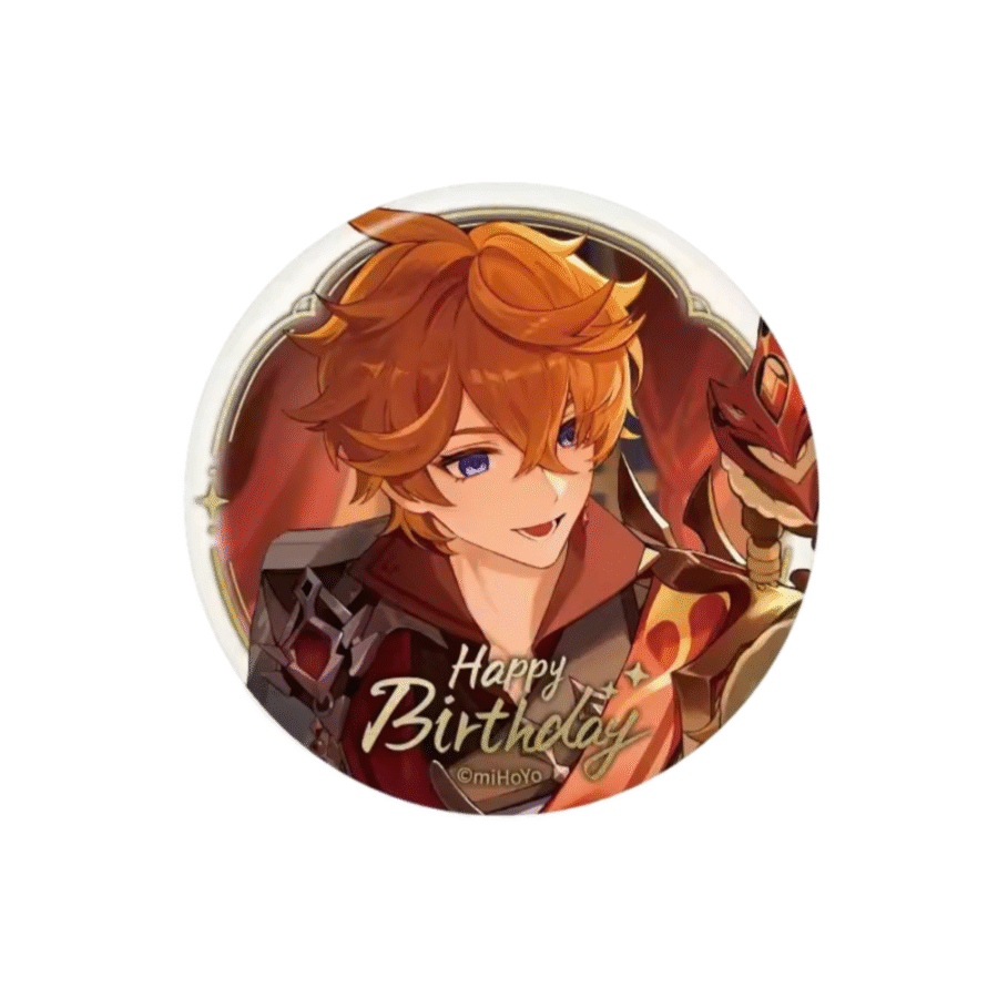 Anime Genshin Impact Tartaglia Happy Birthday Badge Anime Genshin Impact Tartaglia Happy Birthday Badge