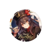 Anime Genshin Impact Hu Tao Happy Birthday Badge