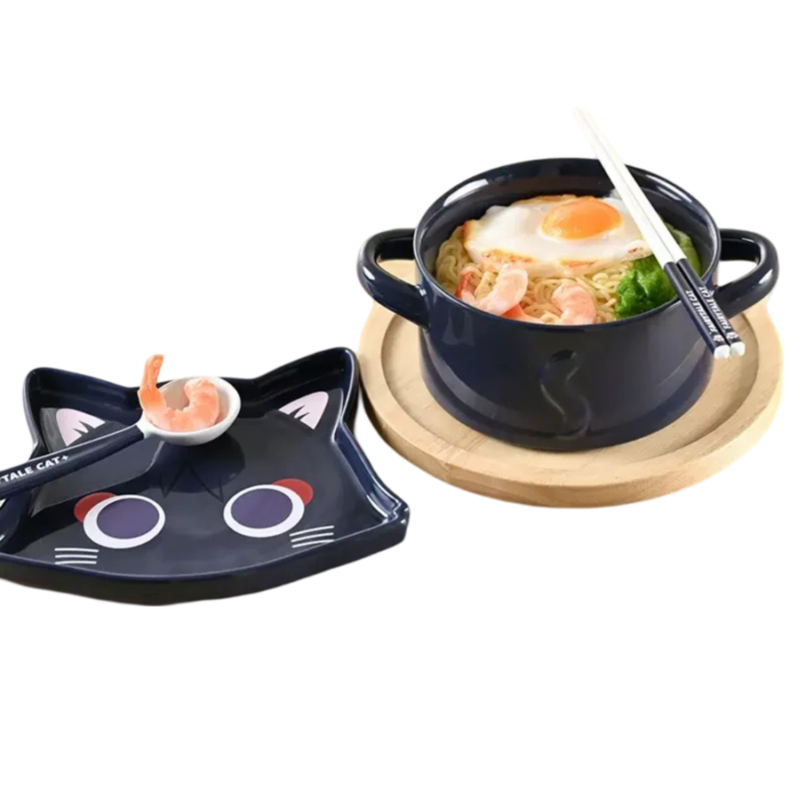 Anime Genshin Impact Fairy Tale Cat Ceramic Tableware Set